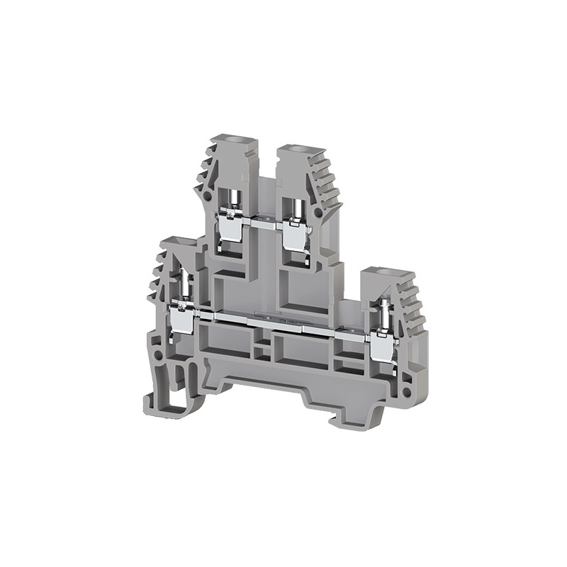 ERD2.5GREY100   Morsetto a vite Morsetto 2.5mm²  300V  20A   Doppio ponte Grigio  Scatola da 100 pcs