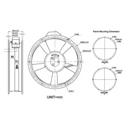 KA2206HA2   Ventilatore assiale D 222X60  alim.220 240Vac rotazione su cuscinetti   725,47 m3/h  2800rpm