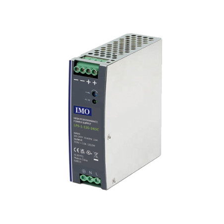 LPS-1-120-24DC  Alimentatore AC DC Ingresso 90  265 Vac   Uscita 24 Vdc   120W 5,0A  Montaggio su guida DIN UL  CUL  TUV