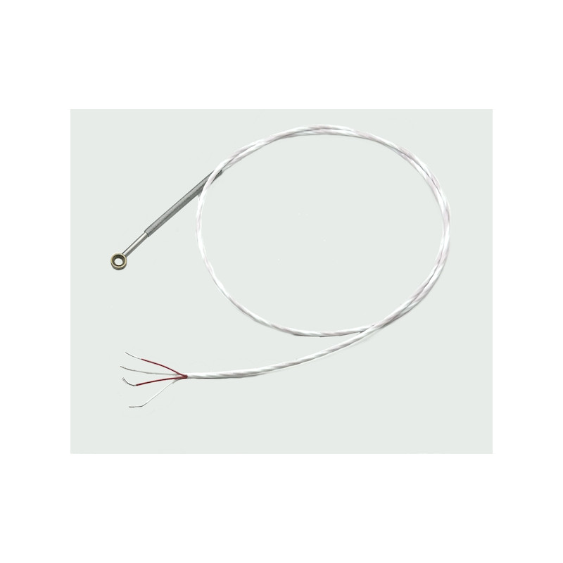 PT100  occhiello per viti M5  AISI 316  tubetto AISI 316  D 4 x 30mm  cavo  Teflon L=1000mm