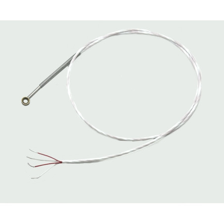 PT100  occhiello per viti M5  AISI 316  tubetto AISI 316  D 4 x 30mm  cavo  Teflon L=1000mm