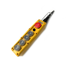 PILOT5- 906V |  Pulsantiera unifilare pensile  completa : 4  pulsanti  con frecce direzione  contatto NA+ pulsante emergenza con