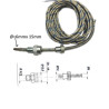 TBA1JDUBI6CA30  Termocoppie  J  Attacco a baionetta calotta Maschio 1/4  con puntale d 6 mm x 15 mm con cavo TTS Lc 3 mtl