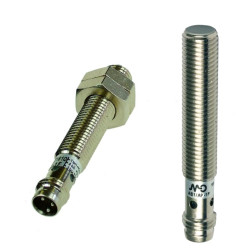 AE1/AP-3F  Sensore induttivo M8 schermato alim 10 30Vdc  NO  PNP Sn  2 mm Corpo in ottone nichelato conn M8