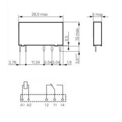 ETS 1CN SL 12VDC  Relè di potenza  SPCO 6A 12VDC  6VDC Adatto alla Base SRSI