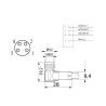 M8F0140105000  Connettore M8 4 Poli  femmina 90° cavo PVC 5mtl CEI2022 II