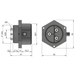 CL3-A  Supporto sonda controllo di livello a 3 Elettrodi