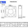 FM8038A2HBL Ventola Assiale 80X80 X 38 con cuscinetto 220VAC  2400Rpm  44m3 h