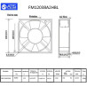 FM12038A2HBL  Ventola  Assiale 120 X120X38 con cuscinetto  220VAC  2700 RPM 153 m3 h