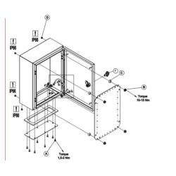 CNSN300250150  Cassa in lamiera d'acciaio 300x250x155mm Con piastra di montaggio  IP 66