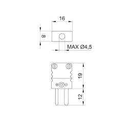 CNJMM2HA  Connettore mignon volante  maschio per termocoppia J