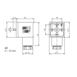 A2B0912A0  Connettore quadrato  con terminali a vite  contatti 2 PE  PG9  IP65