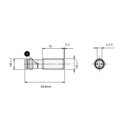 AES/AP-3F   Sensore di prossimità induttivo M8 schermato  10 30Vdc  NO PNP  Sn 2 mm corpo in acciaio inox uscita conn  M8