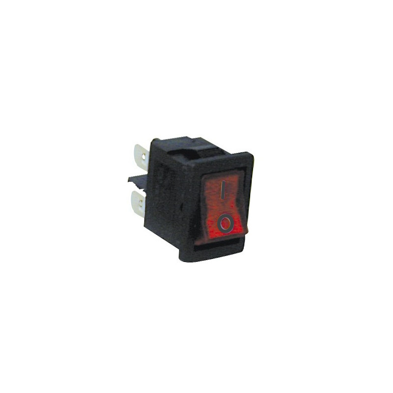 Interruttore snap in  mm13x19 2 poli luminoso rosso 0 1