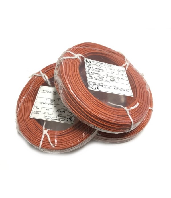 VH/GR2NRI1.50   Cavo unipolare per alte temperature 270 °C rame Nichelato con calza in elettrovetro impr. in resine siliconiche 