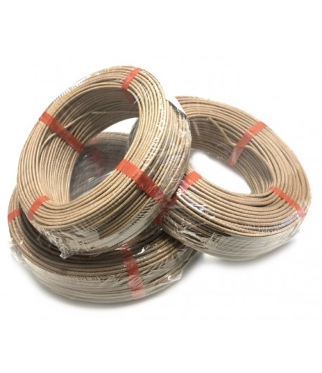 TS2VTNI150M  Cavo alte temperature 600°C unipolare 1 x1,5mm²  conduttore nichel Spirale  Calza in elettrovetro impregnata in PTF