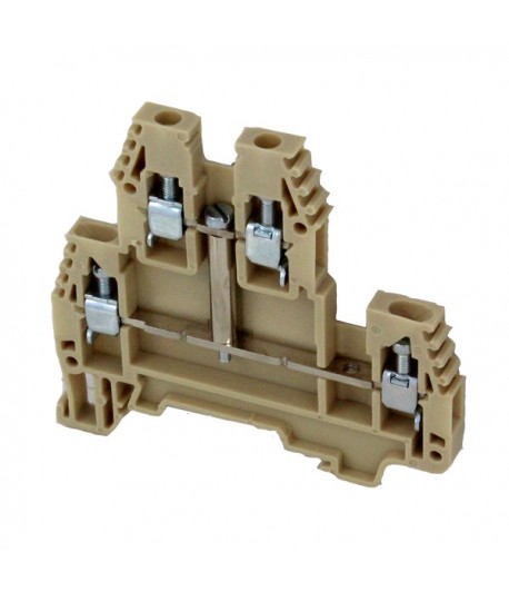 ERD2.5VBEIGE  Morsetto a vite 2,5 mm²  300 V  20 A  doppio piano  Beige  Con ponticello