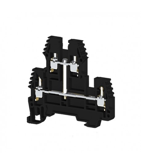 ERD2.5VBLACK | Morsetto a vite 2,5 mm², 300 V, 20 A, doppio piano, Nero, Con ponticello