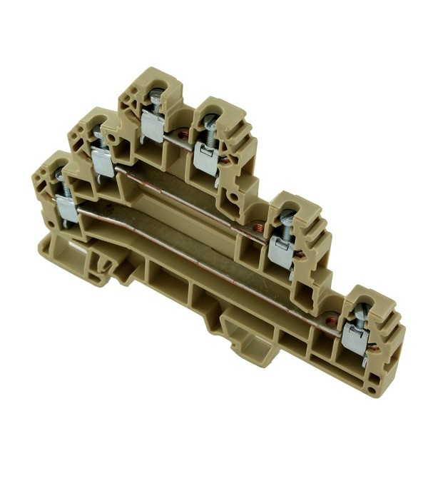ERT3BEIGE    Morsetto a vite 2,5 mm²  300 V 24  A  triplo ponte Beige