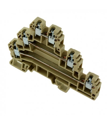 ERT3BEIGE    Morsetto a vite 2,5 mm²  300 V 24  A  triplo ponte Beige