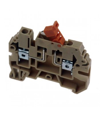 ERTD4BEIGE 
Morsettiera con disconnessione 2 poli guida DIN 4mm²  600V  16A  Beige