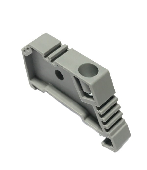 ES1GREY/100 | Blocca morsetti , a vite, per guida MR35, grigio.Scatola da 100 pcs