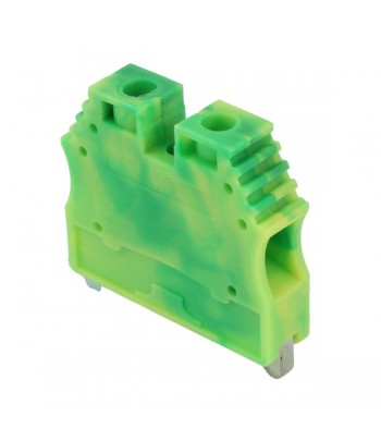 ERPE6/10 | Morsetto a vite Morsetto per messa a terra, 6mm² a 10mm², montaggio a clip, verde / giallo.