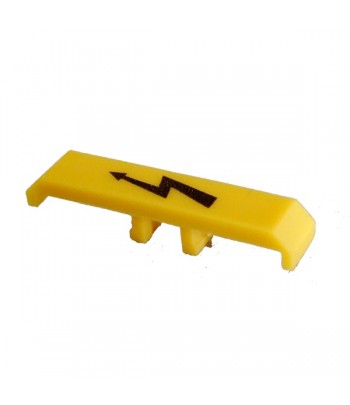 WL1YELLOWEtichetta di avvertenza terminale per ER2.5-ER10 con giallo lampo.Scatola da 25 pcs.