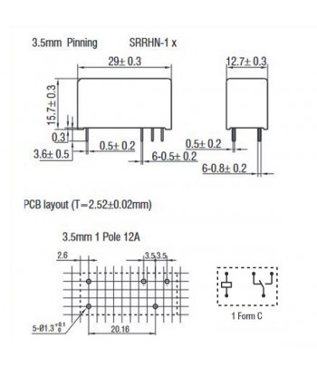 SRRHN 1CN SL 24VDC  Relè miniaturizzato  SPCO  12A  24VDC