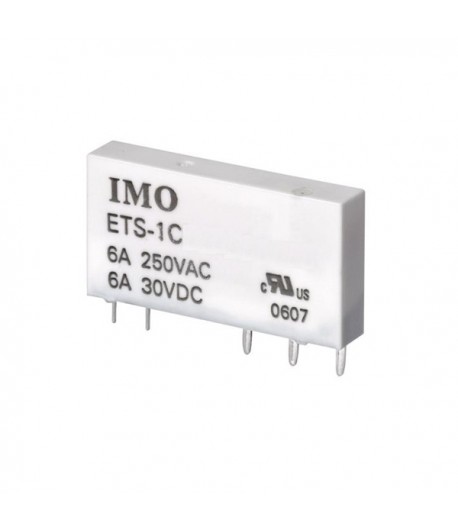 ETS 1CN SL 12VDCRelè di potenza subminiatura SPCO,6A,12VDC, 170mW,  sigillato AgNi, RoHS, 100mOhm @ 1A 6VDC. Adatto alla Base SR