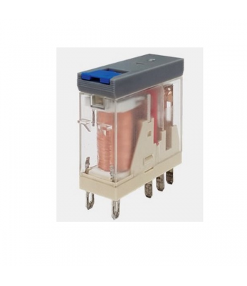 HME21PN12DC  Relè compatto di potenza 8 Amp. 12VDC 2 DPCO con LED e latch di prova.