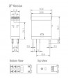HME21PN24DC  Relè compatto di potenza 8 Amp. 24VDC 2 DPCO con LED e latch di prova.