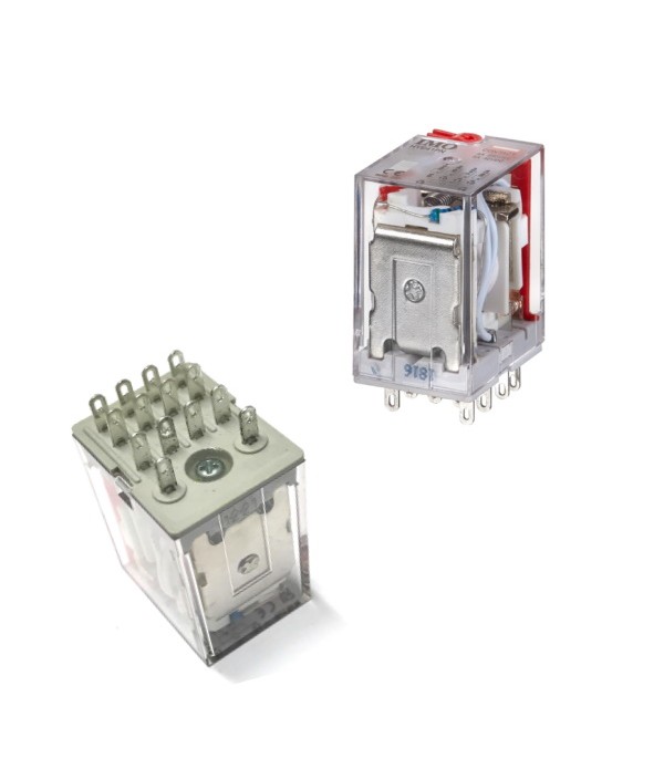 HYE41PN120AC  Relè di potenza per uso generico  4PCO  5A  120VAC  fino a 1,8VA  plug-in  LED e test  blocco manuale