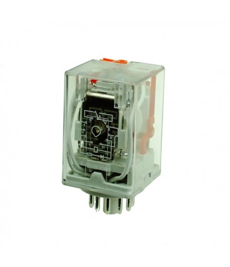 RS2PN110AC Relè di potenza per uso generico, 2PCO, 10A, 110VAC, 1.5W, plug-in, LED e test manuale.Basi: SRP8, SRR8, SRR8-M