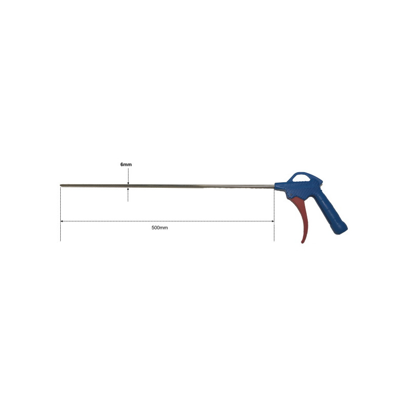 115ER500  Pistola soffiaggio nylon  canna alluminio  lunga D 6X500 mm  attacco G 1/4