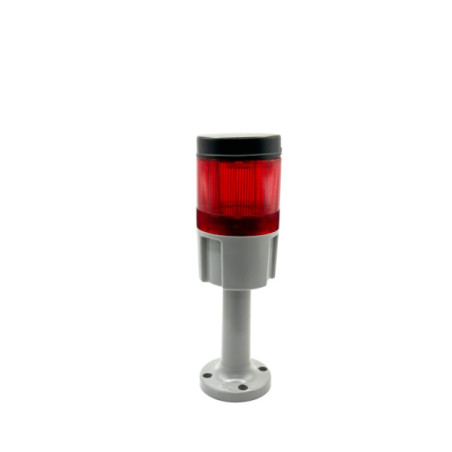 370 0012GR  Colonna luminosa serie 370  1 colori  rosso  Portalampada  BA-15D+ lampade filamento 24Vac dc  base grigio H=100mm  