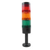370 121315LEDNR   Colonna luminosa serie 370 3 colori verde arancio rosso BA-15D 24 Vac dc  10 LED  base nera H 100mm   collecam