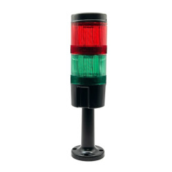 370 1215NR   Colonna luminosa serie 370  2 colori  verde  rosso Portalampada  BA-15D+ lampade filamento 24Vac dc  base nera H 10
