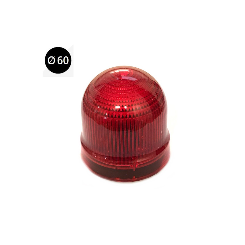 AA427BL  Segnalatore luminoso serie 180 lampeggiante rossa LED con acustica 85 dB  comando separato 24 Vac dc  IP54