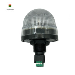 BF4B52B   Lampada Bicolor verde rosso led Luce lampeggiante Fissaggio su fori Ø 22 mm Connessione con morsettiera estraibile 24V