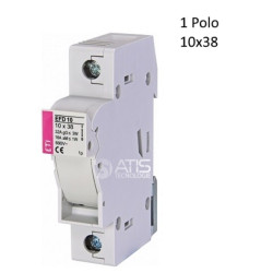 EFD101P   Porta fusibili cilindrici  da guida DIN   D 10X38 1 Poli