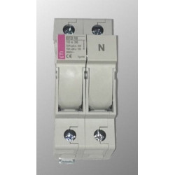 EFD101P+N   Portafusibile estraibile montaggio su barra din   un polo + neutro per fusibili industriali 10,3x38