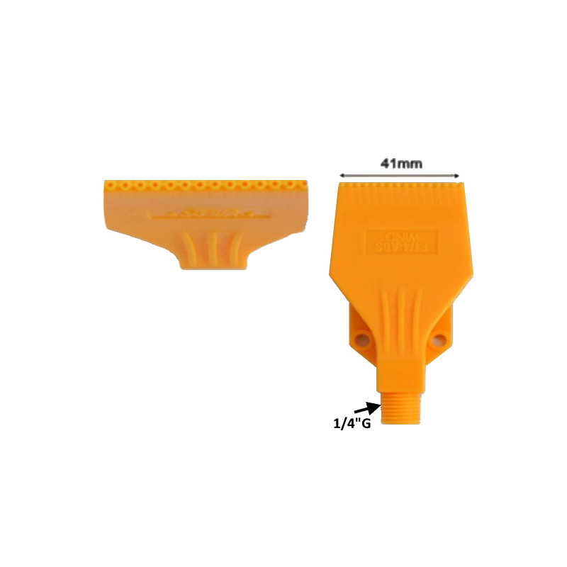 F14-ABSWIND   Ugello a pettine 16 fori per Fluidi e Lame d’Aria 2 Fori Fissaggio G 1/4  M