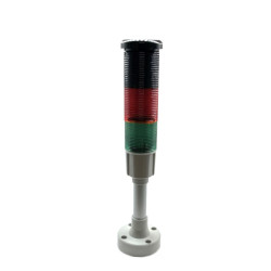 FAL2ABVRS   Colonna luminosa  2 colori verde rosso con sonoro  80 dB  24 Vdc  base H 100 mm  IP64