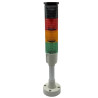FAL3AB VARS   Colonna luminosa 3 colori verde  arancio  rosso con sonoro 80dB  24 Vdc.+ Settore di cablaggio grigio chiaro  base