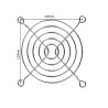 GM120   Griglia  protezione metallica cromata  per  ventilatore 120X120 mm