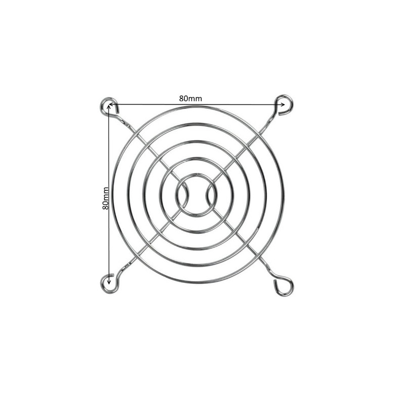 GM80  Griglia  protezione metalica cromata  per  ventilatore  80X80