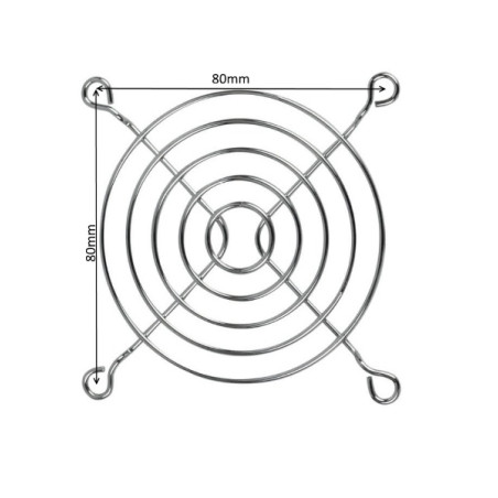 GM80  Griglia  protezione metalica cromata  per  ventilatore  80X80