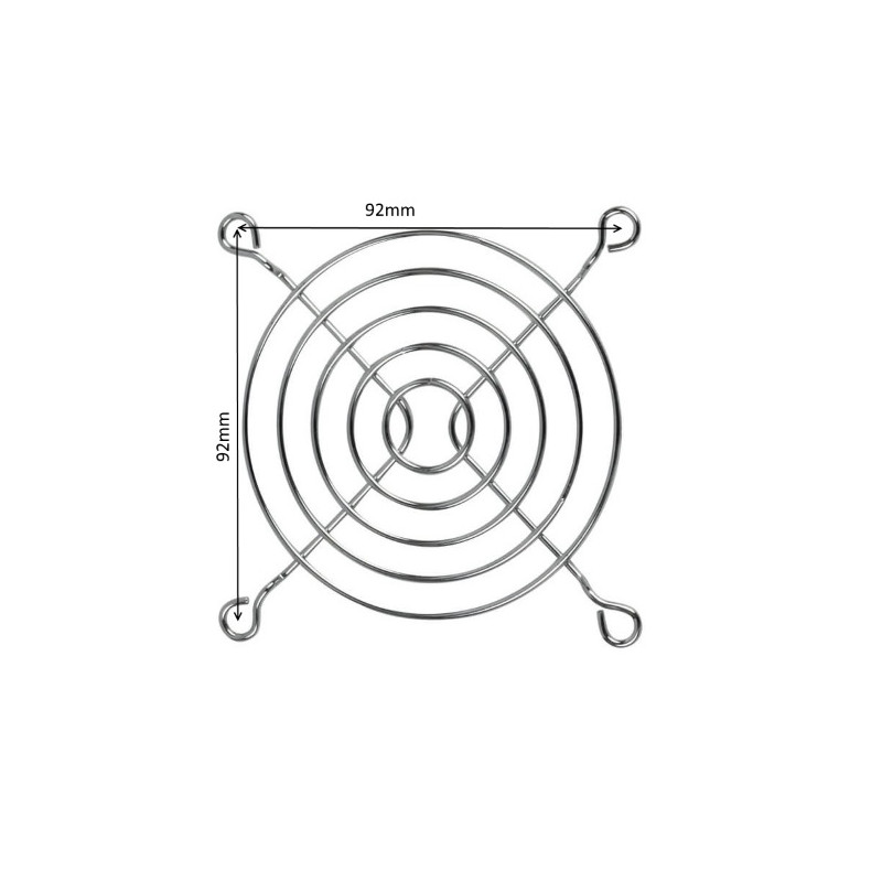 GM92   Griglia  protezione metalica cromata  per  ventilatore  92X92 mm