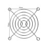 GM92   Griglia  protezione metalica cromata  per  ventilatore  92X92 mm